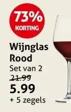 Hoogvliet Wijnglas Rood aanbieding