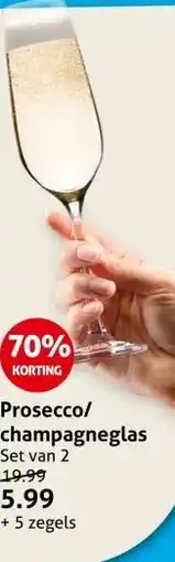 Hoogvliet Prosecco/ champagneglas aanbieding
