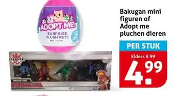 Hoogvliet Bakugan mini figuren of Adopt me pluchen dieren aanbieding