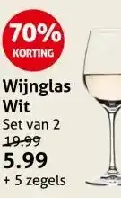 Hoogvliet Wijnglas Wit aanbieding