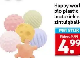 Hoogvliet Happy world bio plastic motoriek en zintuigballen aanbieding