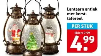 Hoogvliet Lantaarn antiek met kerst- tafereel aanbieding