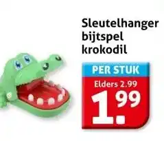 Hoogvliet Sleutelhanger bijtspel krokodil aanbieding
