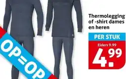Hoogvliet Thermolegging of-shirt dames en heren aanbieding