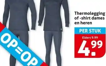 Hoogvliet Thermolegging of-shirt dames en heren aanbieding
