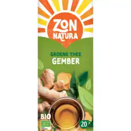 Dekamarkt Zonnatura Biologische kruidenthee groene thee gember aanbieding