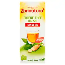 Dekamarkt Zonnatura Groene thee ginseng kop 20 zakjes aanbieding