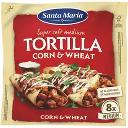 Dekamarkt Santa Maria Tortilla corn-wheat 8 stuks aanbieding