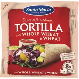 Dekamarkt Santa Maria Tortilla whole wheat 8 stuks aanbieding