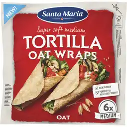 Dekamarkt Santa Maria Wraps tortilla oat 6 stuks aanbieding