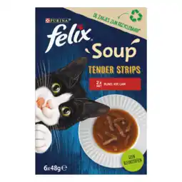 Dekamarkt Felix Kattensoep filets Rund-Kip-Lam aanbieding