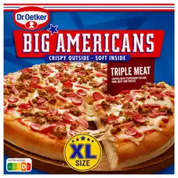 Dekamarkt Dr. Oetker Big Americans pizza XL triple meat aanbieding
