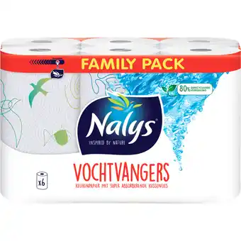 Dekamarkt Nalys Keukenpapier 6 rollen vochtvangers aanbieding