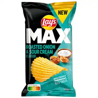 Dekamarkt Lay's Chips max roasted onion & sour cream aanbieding