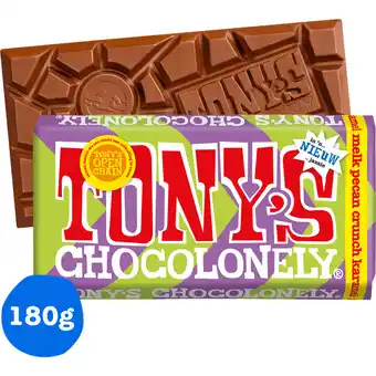 Dekamarkt Tony's Chocolonely Chocolonely melk pecan crunch karamel aanbieding