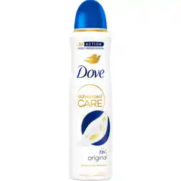 Dekamarkt Dove Deospray advanced care original aanbieding