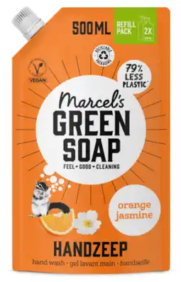 Dekamarkt Green Soap Handzeep refill sinaasappel & jasmijn aanbieding