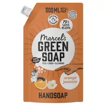 Dekamarkt Green Soap Handzeep refill sinaasappel & jasmijn aanbieding