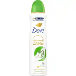 Dekamarkt Dove Deospray advanced care cucumber & green tea aanbieding