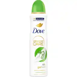 Dekamarkt Dove Deospray advanced care cucumber & green tea aanbieding