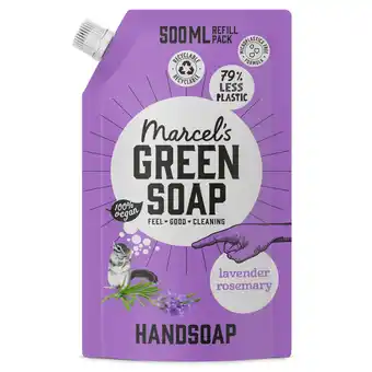 Dekamarkt Green Soap Vloeibare zeeppomp navulling lavender & rosemary aanbieding