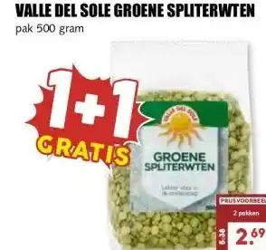 MCD Supermarkt VALLE DEL SOLE GROENE SPLITERWTEN aanbieding