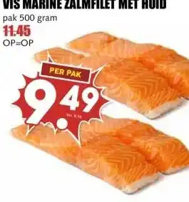 MCD Supermarkt VIS MARINE ZALMFILET MET HUID aanbieding