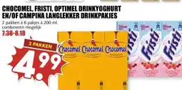 MCD Supermarkt CHOCOMEL, FRISTI, OPTIMEL DRINKYOGHURT EN/OF CAMPINA LANGLEKKER DRINKPAKJES aanbieding