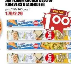 MCD Supermarkt JAN FLAMMKUCHEN DEEG OF KOELVERS BLADERDEEG aanbieding