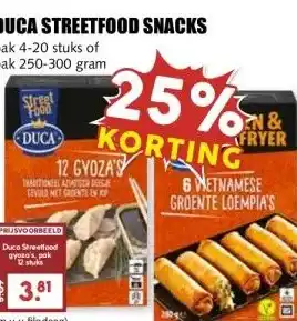 MCD Supermarkt DUCA STREETFOOD SNACKS aanbieding