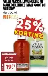 MCD Supermarkt VILLA MASSA LIMONCELLO OF NAKED BLENDED MALT SCOTCH WHISKY aanbieding