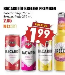 MCD Supermarkt BACARDI OF BREEZER PREMIXEN aanbieding