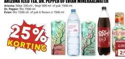 MCD Supermarkt ARIZONA ICED TEA, DR. PEPPER OF EVIAN MINERAALWATER aanbieding