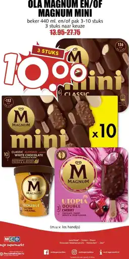 MCD Supermarkt OLA MAGNUM EN/OF MAGNUM MINI aanbieding