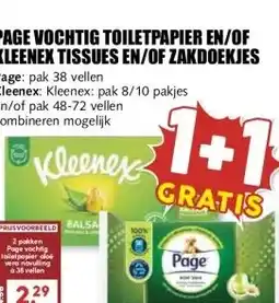 MCD Supermarkt PAGE VOCHTIG TOILETPAPIER EN/OF KLEENEX TISSUES EN/OF ZAKDOEKJES aanbieding