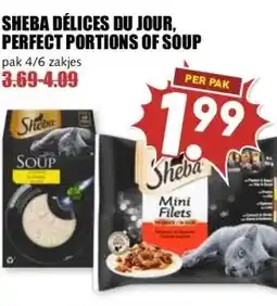 MCD Supermarkt SHEBA DÉLICES DU JOUR, PERFECT PORTIONS OF SOUP aanbieding