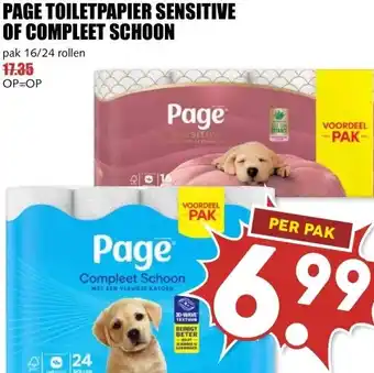 MCD Supermarkt PAGE TOILETPAPIER SENSITIVE OF COMPLEET SCHOON aanbieding
