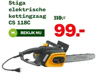 Welkoop Stiga elektrische kettingzaag CS 118C aanbieding