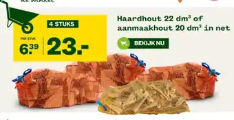 Welkoop Haardhout 22 dm³ of aanmaakhout 20 dm³ in net aanbieding