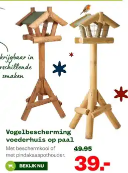 Welkoop Vogelbescherming voederhuis op paal aanbieding