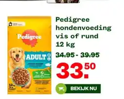 Welkoop Pedigree hondenvoeding vis of rund aanbieding