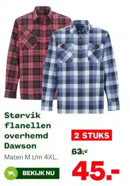 Welkoop Størvik flanellen overhemd Dawson aanbieding