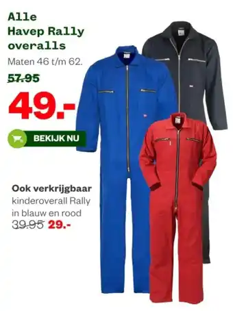 Welkoop Alle Havep Rally overalls aanbieding