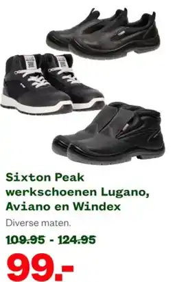 Welkoop Sixton Peak werkschoenen Lugano, Aviano en Windex aanbieding