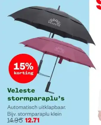 Welkoop Veleste stormparaplu's aanbieding