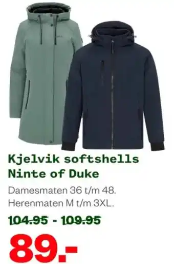 Welkoop Kjelvik softshells Ninte of Duke aanbieding