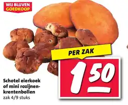 Nettorama Schotel eierkoek of mini rozijnen- krentenbollen aanbieding