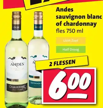 Nettorama Andes sauvignon blanc of chardonnay aanbieding