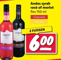Nettorama Andes syrah rosé of merlot aanbieding