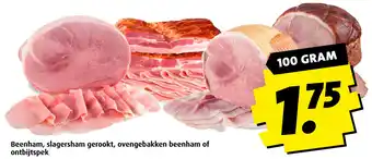 Boni Beenham, slagersham gerookt, ovengebakken beenham of ontbijtspek aanbieding